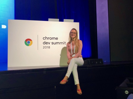 Maria sitting at a Chrome Summit